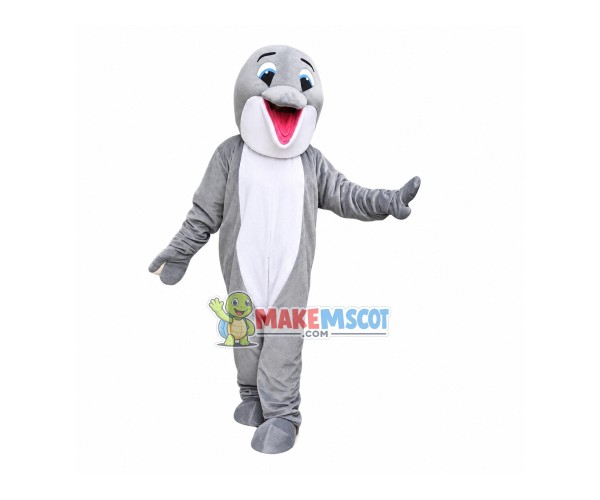 Gray Dolphin Mascot Costume Gray Dolphin Mascot Costume