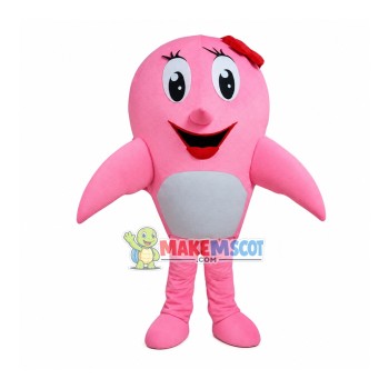 Pink Dolphin Mascot Costume 