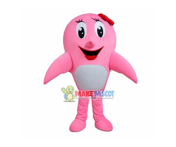 Pink Dolphin Mascot Costume Pink Dolphin Mascot Costume