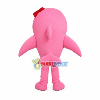 Pink Dolphin Mascot Costume Pink Dolphin Mascot Costume