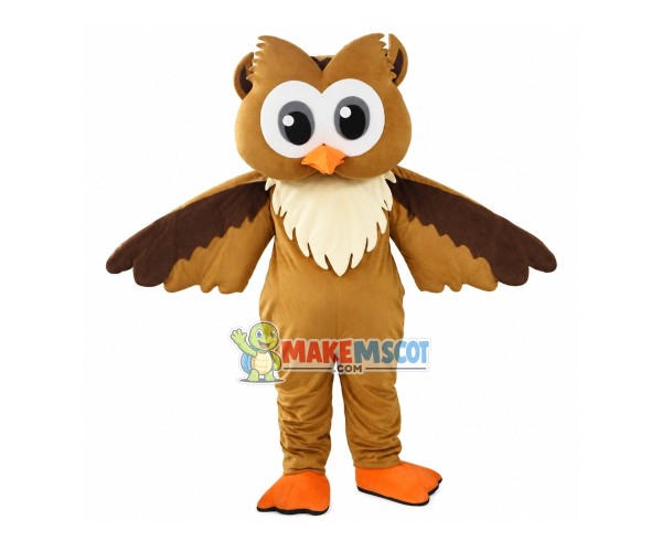 Cartoon Brown Owl Mascot Costume