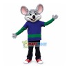 Chuck E. Cheese Mascot Costume Happy Lightweight Mouse Mascot Costume