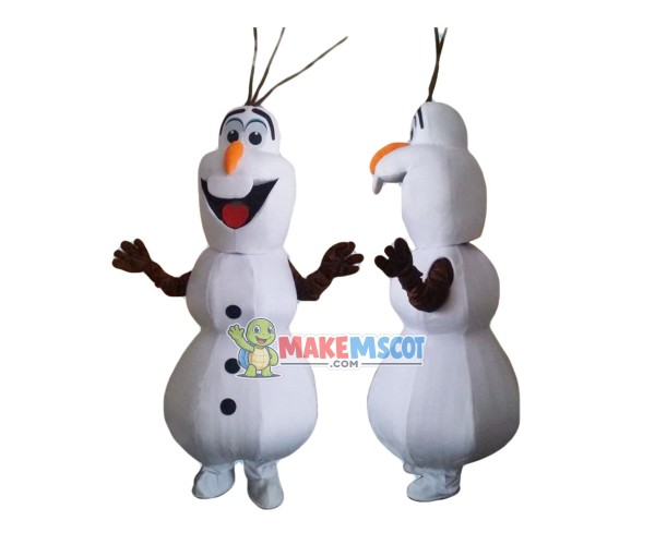 Smiling Olaf Mascot Costume Cartoon Character Mascot