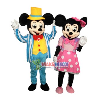 Disney Mickey Minnie Mouse Mascot Costume for Adults