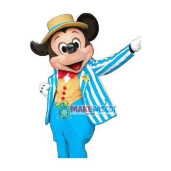 Disney Navy Blue Mickey Mouse Mascot Costume Party Game Adult Size Fancy Dress