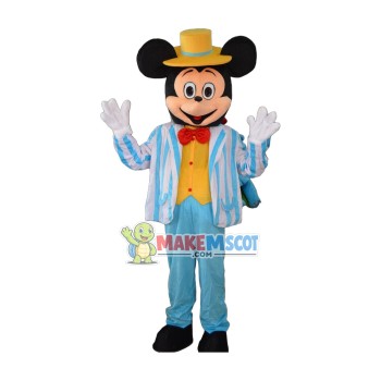 Disney Navy Blue Mickey Mouse Mascot Costume Party Game Adult Size Fancy Dress