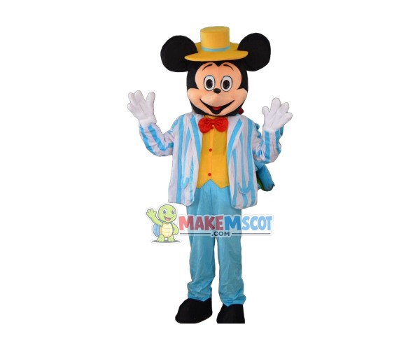 Disney Navy Blue Mickey Mouse Mascot Costume Party Game Adult Size Fancy Dress
