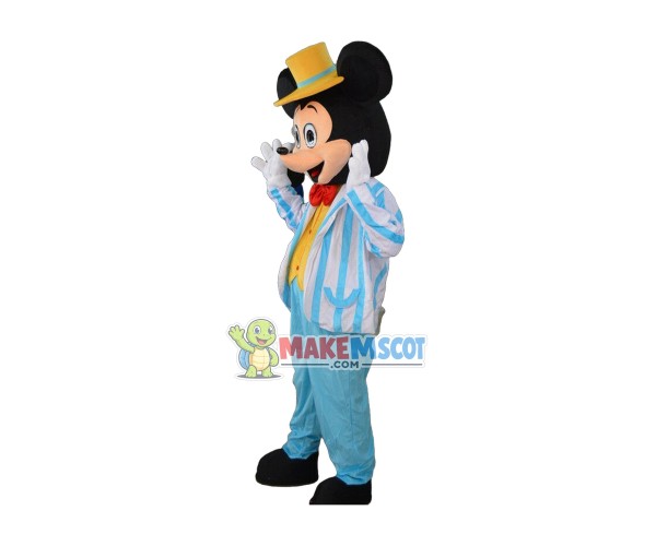 Disney Navy Blue Mickey Mouse Mascot Costume Party Game Adult Size Fancy Dress