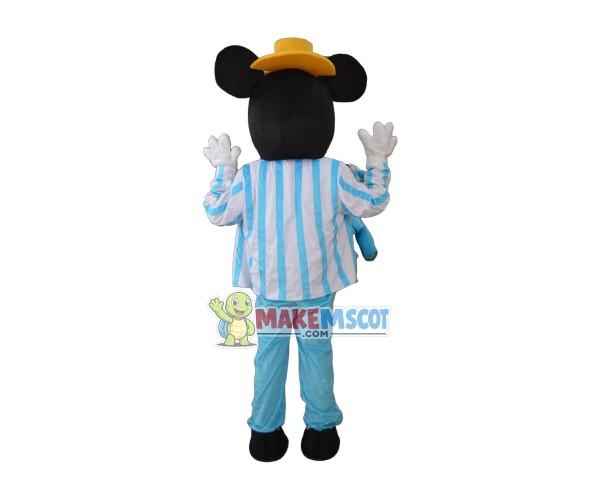 Disney Navy Blue Mickey Mouse Mascot Costume Party Game Adult Size Fancy Dress