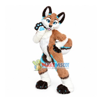 Long Fur Husky Dog Fox Fursuit Mascot Costume Suit Cosplay Dress Adults Parade