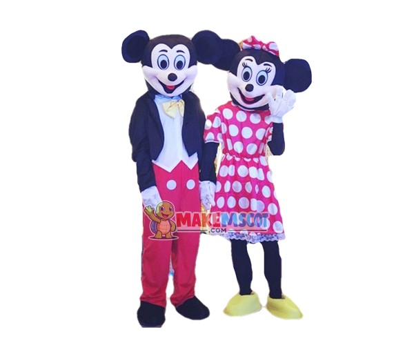 Mickey Mouse and Minnie Mouse Disney Mascot Costume