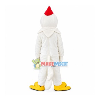 Hotsale Halloween White Chicken Rooster Mascot Costume Dress Adult Size New