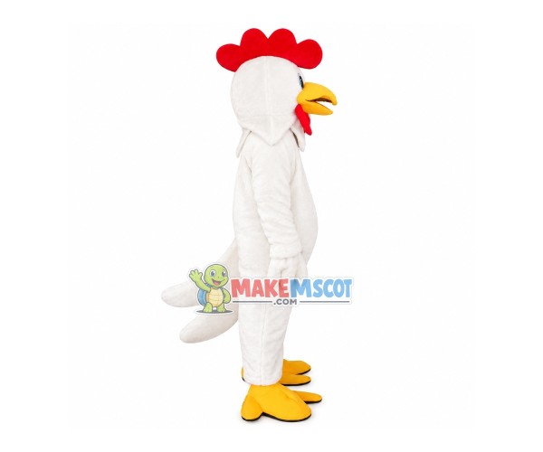 Hotsale Halloween White Chicken Rooster Mascot Costume Dress Adult Size New