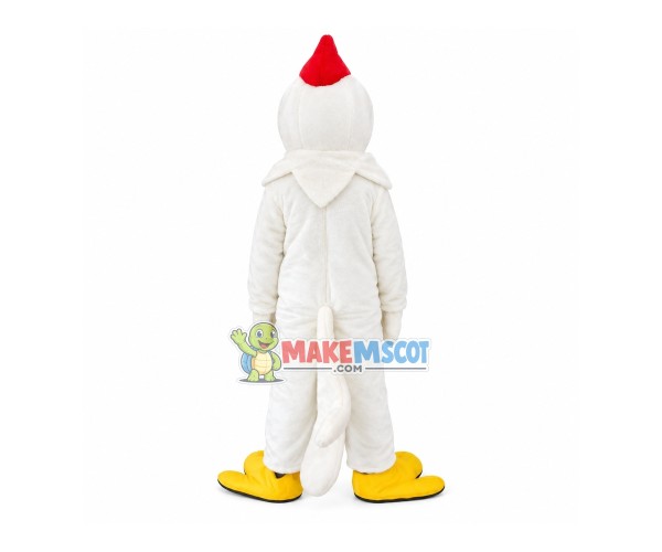 Hotsale Halloween White Chicken Rooster Mascot Costume Dress Adult Size New