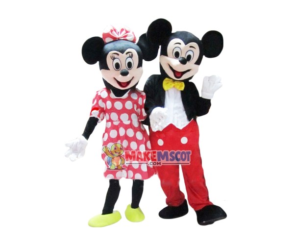 Mickey Mouse and Minnie Mouse Disney Mascot Costume