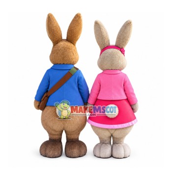 Peter & Lily Rabbit Mascot Costume Peter & Lily Rabbit Mascot Costume
