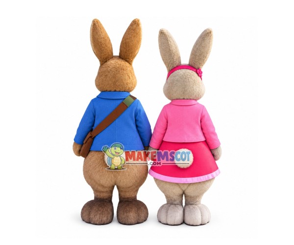Peter & Lily Rabbit Mascot Costume Peter & Lily Rabbit Mascot Costume