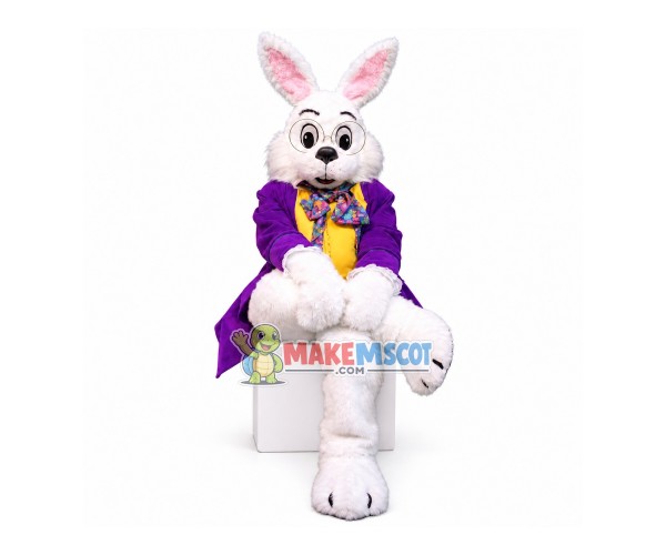 Purple Wendell Rabbit Mascot Costume Purple Wendell Rabbit Mascot Costume