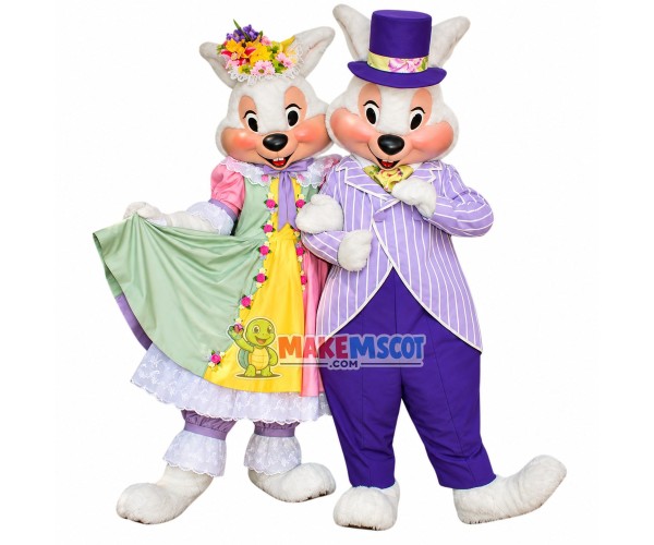 Easter Couple Rabbit Mascot Costume