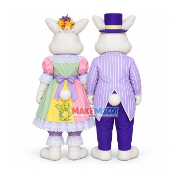 Easter Couple Rabbit Mascot Costume Easter Couple Rabbit Mascot Costume