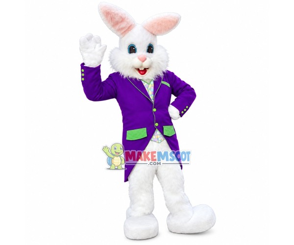 Purple Suit Easter Rabbit Mascot Costume Purple Suit Easter Rabbit Mascot Costume