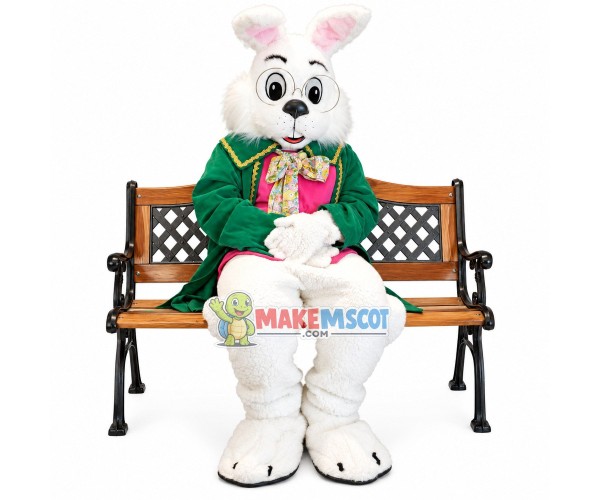 Green Wendell Rabbit Mascot Costume Green Wendell Rabbit Mascot Costume