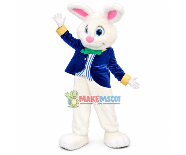 Blue Suit Easter Bunny Mascot Costume Blue Suit Easter Bunny Mascot Costume
