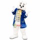 Blue Suit Bunny Mascot Costume Blue Suit Bunny Mascot Costume