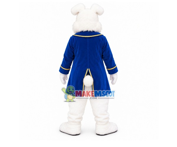 Blue Suit Bunny Mascot Costume Blue Suit Bunny Mascot Costume