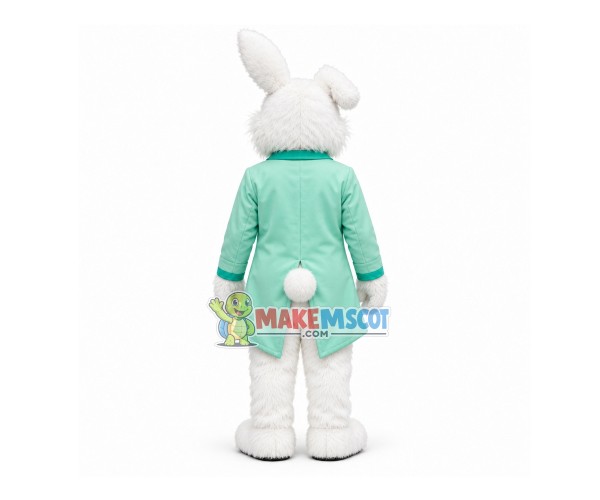 Light Green Suit Rabbit Mascot Costume Light Green Suit Rabbit Mascot Costume