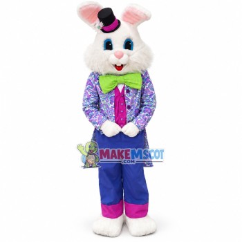 Friendly Easter Bunny Mascot Costume Friendly Easter Bunny Mascot Costume