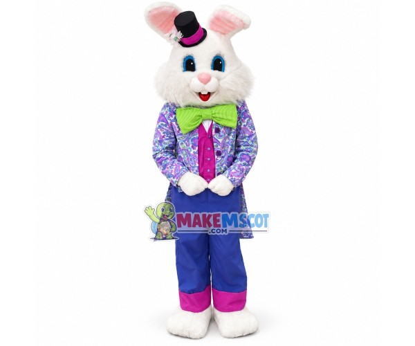 Friendly Easter Bunny Mascot Costume Friendly Easter Bunny Mascot Costume