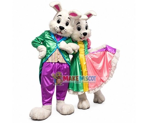 Couple Rabbit Mascot Costume Couple Rabbit Mascot Costume