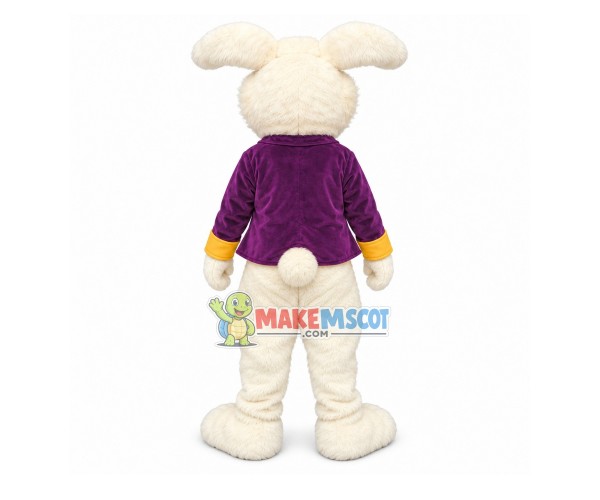 Purple Suit Bunny Mascot Costume