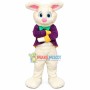 Purple Suit Bunny Mascot Costume