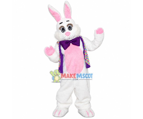 Purple Vest Rabbit Mascot Costume Purple Vest Rabbit Mascot Costume