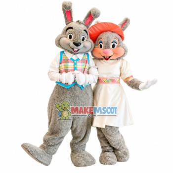 Easter Couple Rabbit Mascot Costume Easter Couple Rabbit Mascot Costume