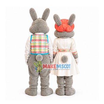 Easter Couple Rabbit Mascot Costume Easter Couple Rabbit Mascot Costume