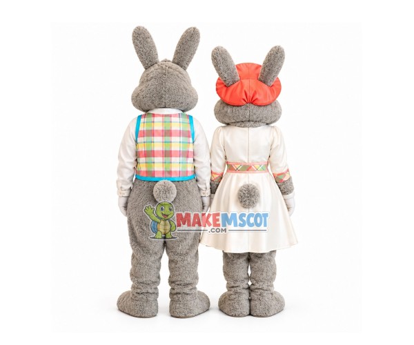 Easter Couple Rabbit Mascot Costume Easter Couple Rabbit Mascot Costume