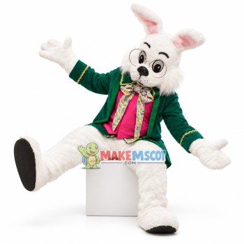 Adult Green Wendell Rabbit Mascot Costume Adult Green Wendell Rabbit Mascot Costume