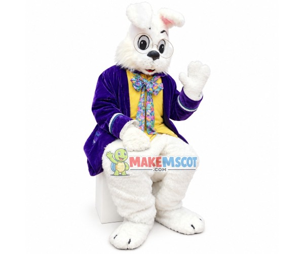 Purple Wendell Bunny Mascot Costume Purple Wendell Bunny Mascot Costume
