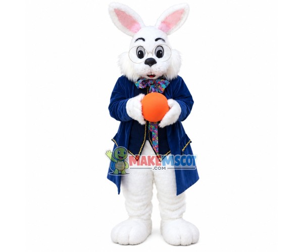 Blue Wendell Bunny Mascot Costume Blue Wendell Bunny Mascot Costume