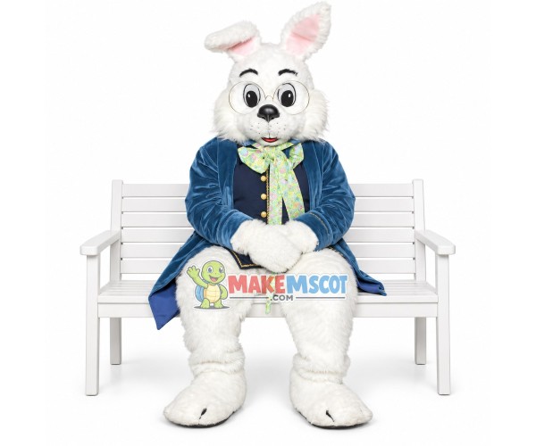 Adult Blue Wendell Rabbit Mascot Costume Adult Blue Wendell Rabbit Mascot Costume