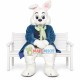 Adult Blue Wendell Rabbit Mascot Costume Adult Blue Wendell Rabbit Mascot Costume