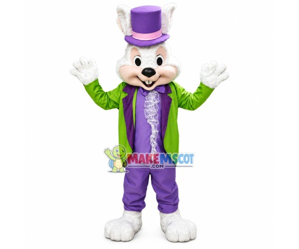 Green Suit Rabbit Mascot Costume Green Suit Rabbit Mascot Costume