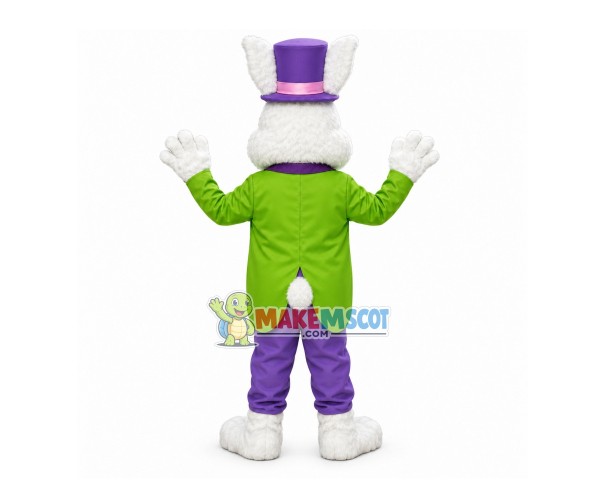 Green Suit Rabbit Mascot Costume Green Suit Rabbit Mascot Costume