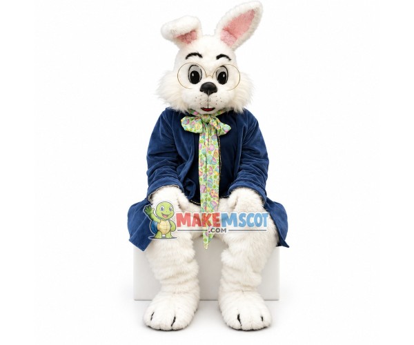 Soft Blue Wendell Rabbit Mascot Costume