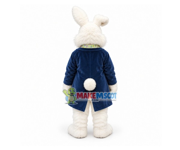 Soft Blue Wendell Rabbit Mascot Costume Soft Blue Wendell Rabbit Mascot Costume