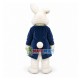 Soft Blue Wendell Rabbit Mascot Costume Soft Blue Wendell Rabbit Mascot Costume