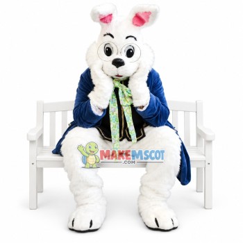 Realistic Blue Wendell Rabbit Mascot Costume Realistic Blue Wendell Rabbit Mascot Costume